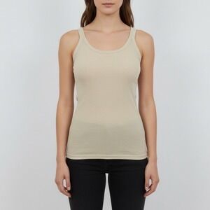 ZOA Ribbed Tank Top Cream M Basic Layering Essential